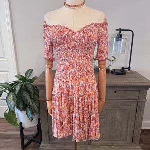 NWT Poupette St Barth Womens Soledad Floral Short Fit & Flare Mini Dress